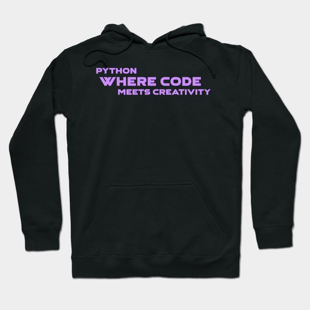 Python Where Code Meets Creativity Programming Hoodie by Furious Designs